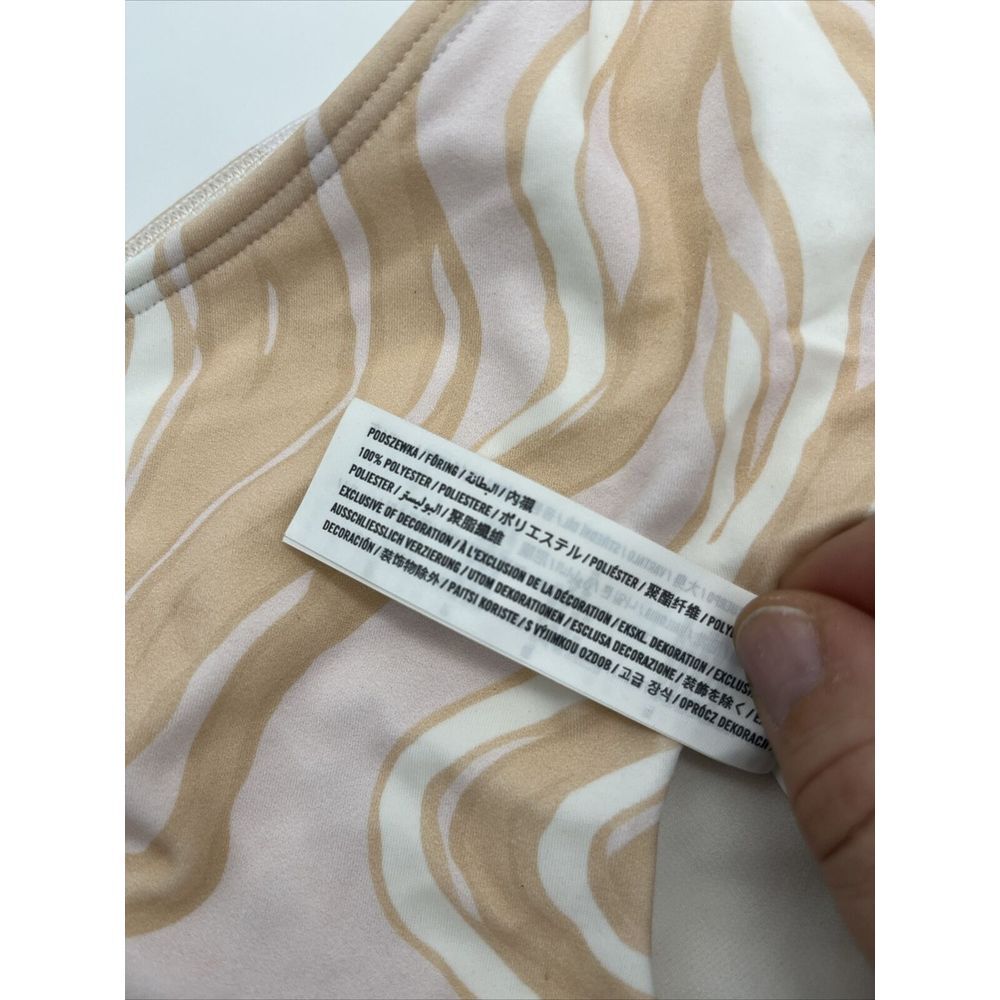 Abercrombie & Fitch‎ One Piece Swimsuit Peach White Swirl Underwire Retro XS - Picture 7 of 7